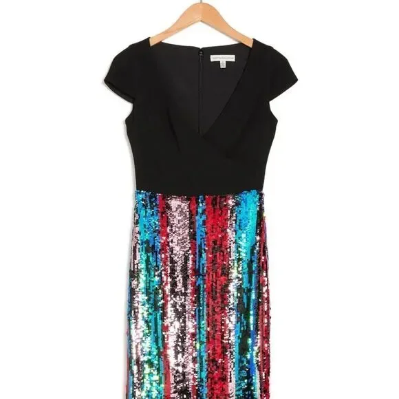 Dress The Population Cap Sleeve Plunge Dress - Size XXS‎